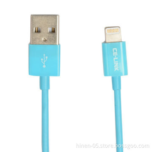 Lightning to USB Cable, Blue, 8-pin Dock Connector to Micro USB Adapter